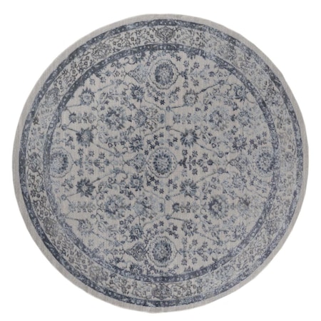 United Weavers Of America 7 ft. 10 in. Cascades Shasta Transitional & Border Round Machine Made Rug; Blue 2601 10260 88R